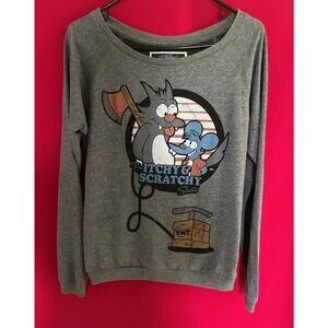 pre-owned "Itchy and Scratchy Show" sweater made in Mexico, limited edition